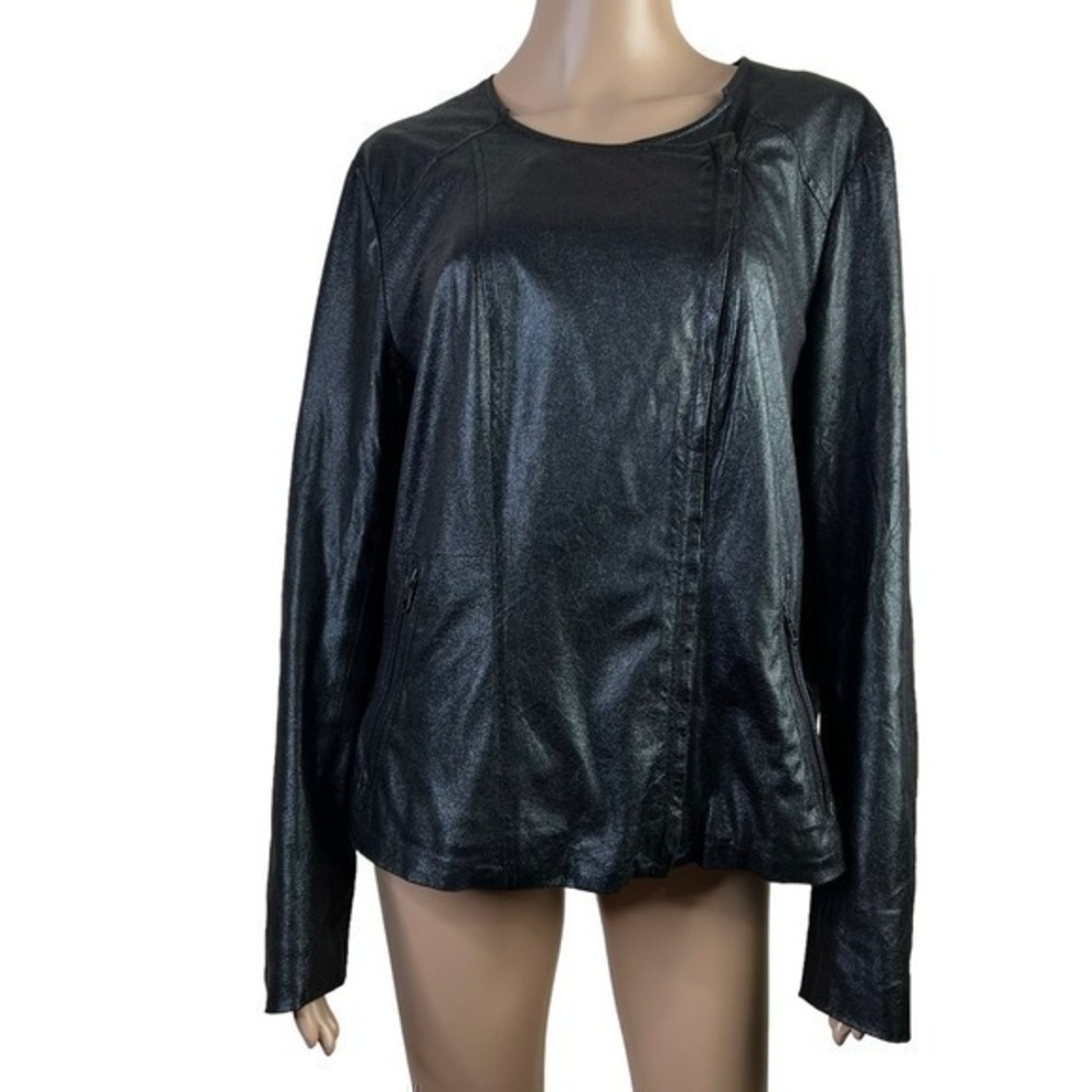 Gap Women’s motorcycle Jacket Black Leather Size XL